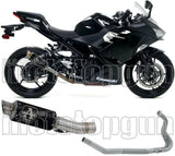 Komplette Auspuffanlage Ohne Katalysator Und Mit Geräuschzulassung Gp2 Gp-2 Nichrom Schwarz Edelstahl - Arrow Special Parts Kompatibel Mit Kawasaki Z 400 (2019-2020)