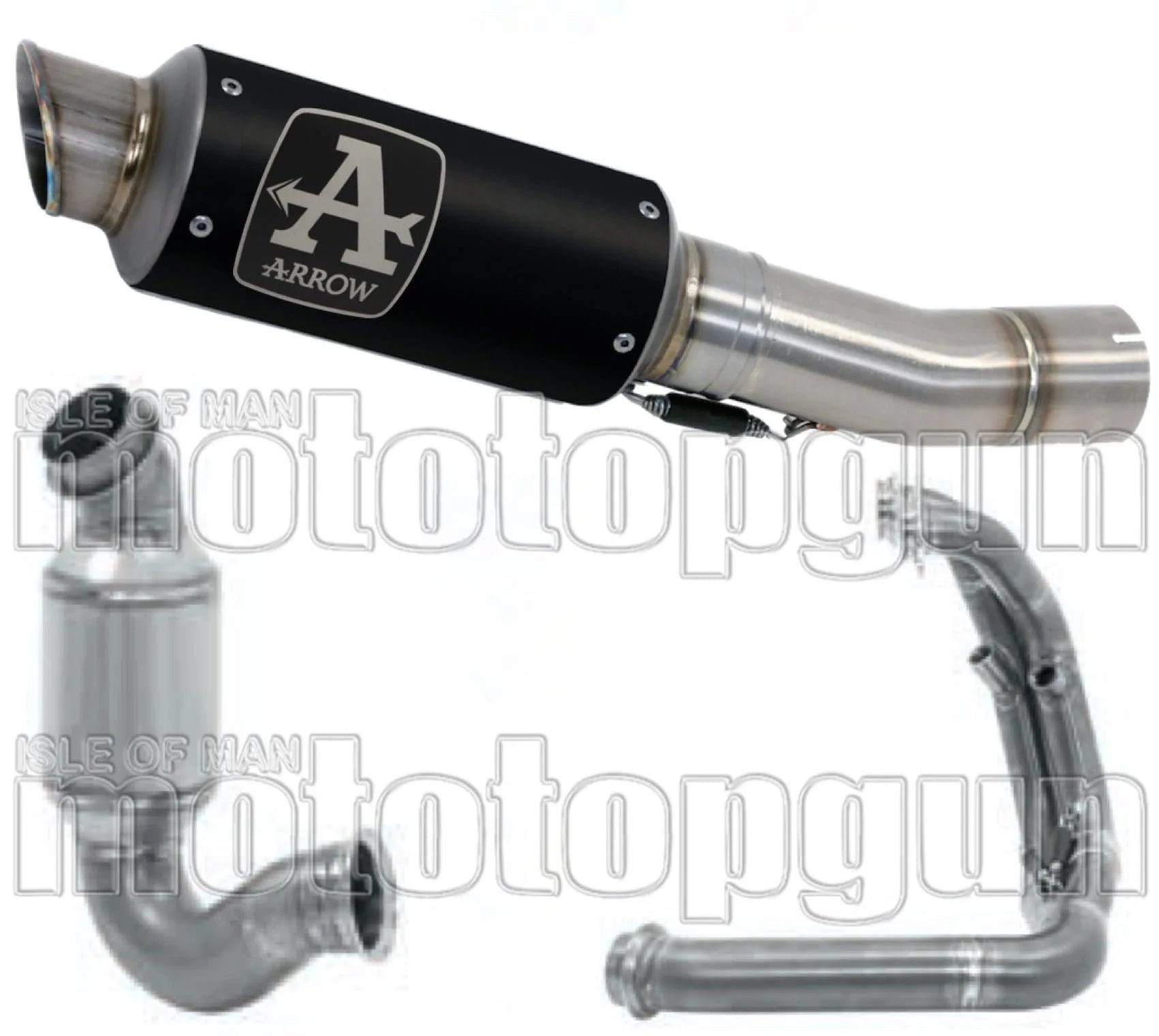 Komplette Auspuffanlage Ohne Katalysator Und Mit Geräuschzulassung Gp2 Gp-2 Nichrom Schwarz Edelstahl - Arrow Special Parts Kompatibel Mit Ktm 790 Duke (2018-2020)
