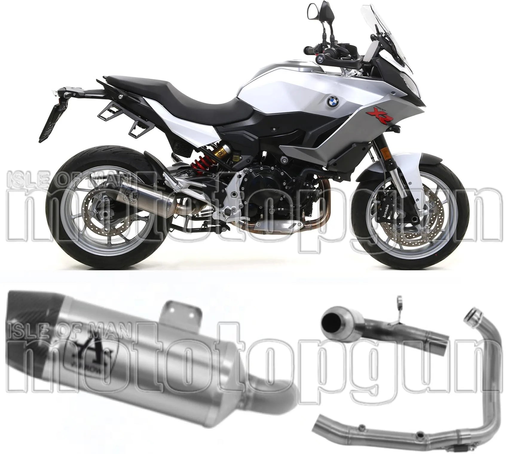 Komplette Auspuffanlage Ohne Katalysator Und Mit Geräuschzulassung Indy-Race Titan Carbon - Arrow Special Parts Kompatibel Mit Bmw F 900 R (2020-2024)