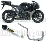 Komplette Auspuffanlage Ohne Katalysator Und Mit Geräuschzulassung Indy-Race Aluminium Carbon - Arrow Special Parts Kompatibel Mit Honda Cbr 600 Rr (2007-2008)