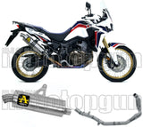 Komplette Auspuffanlage Ohne Katalysator Und Mit Geräuschzulassung Maxi Race-Tech Aluminium Edelstahl - Arrow Special Parts Kompatibel Mit Honda Crf 1000 L Africa Twin (2016-2019)