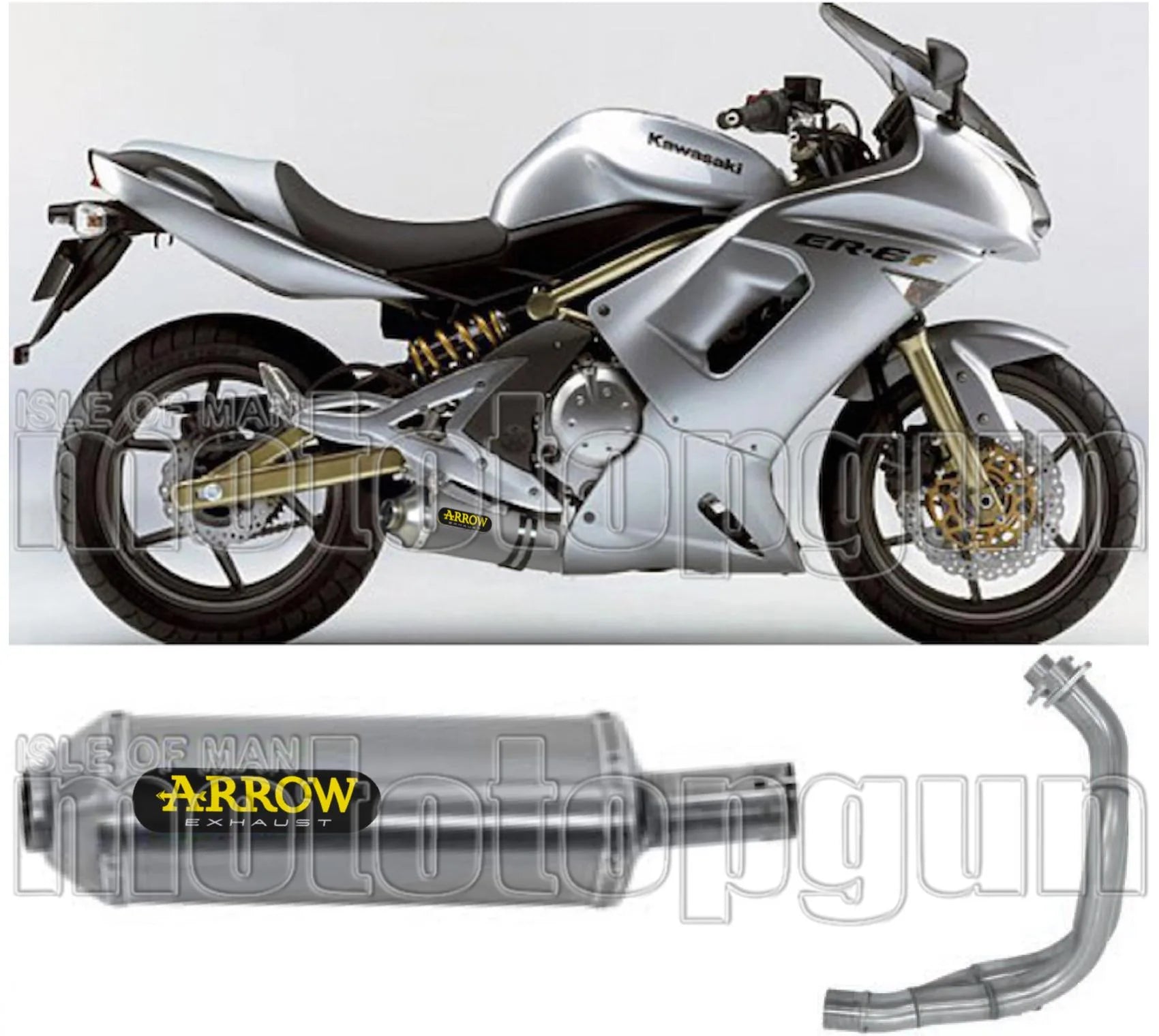 Komplette Auspuffanlage Ohne Katalysator Und Mit Geräuschzulassung Maxi Race-Tech Aluminium Edelstahl - Arrow Special Parts Kompatibel Mit Kawasaki Versys 650 (2007-2014)