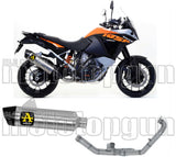 Komplette Auspuffanlage Ohne Katalysator Und Mit Geräuschzulassung Maxi Race-Tech Titan Carbon - Arrow Special Parts Kompatibel Mit Ktm 1190 Adventure (2013-2016)