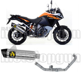 Komplette Auspuffanlage Ohne Katalysator Und Mit Geräuschzulassung Maxi Race-Tech Aluminium Carbon - Arrow Special Parts Kompatibel Mit Ktm 1090 Adventure (2017-2020)