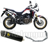 Komplette Auspuffanlage Ohne Katalysator Und Mit Geräuschzulassung Maxi Race-Tech Aluminium Schwarz Carbon - Arrow Special Parts Kompatibel Mit Honda Crf 1000 L Africa Twin (2016-2019)
