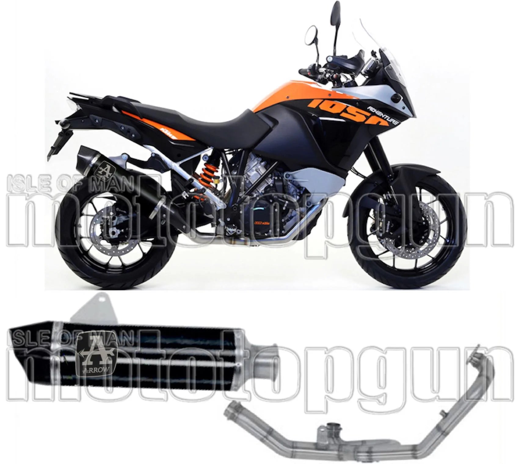Komplette Auspuffanlage Ohne Katalysator Und Mit Geräuschzulassung Maxi Race-Tech Aluminium Schwarz Carbon - Arrow Special Parts Kompatibel Mit Ktm 1290 Super Adventure (2015-2016)