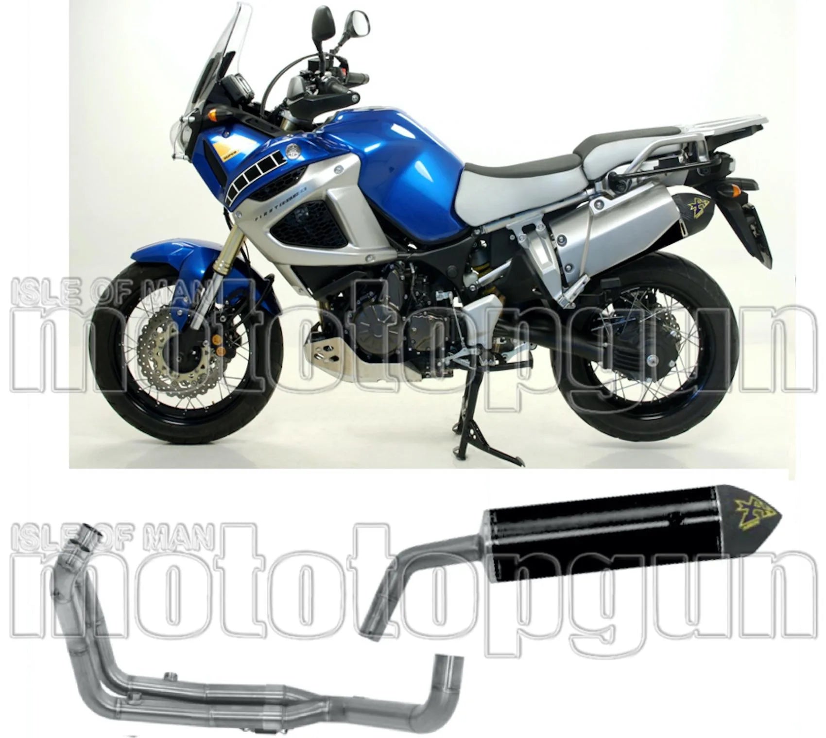 Komplette Auspuffanlage Ohne Katalysator Und Mit Geräuschzulassung Maxi Race-Tech Aluminium Schwarz Carbon - Arrow Special Parts Kompatibel Mit Yamaha Xt 1200 Z Super Ténéré (2010-2020)