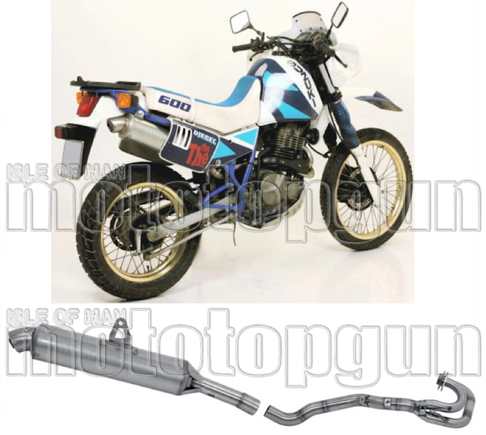 Komplette Auspuffanlage Ohne Katalysator Und Mit Geräuschzulassung Paris Dacar Edelstahl Edelstahl - Arrow Special Parts Kompatibel Mit Suzuki Dr 600 R (1985-1987)