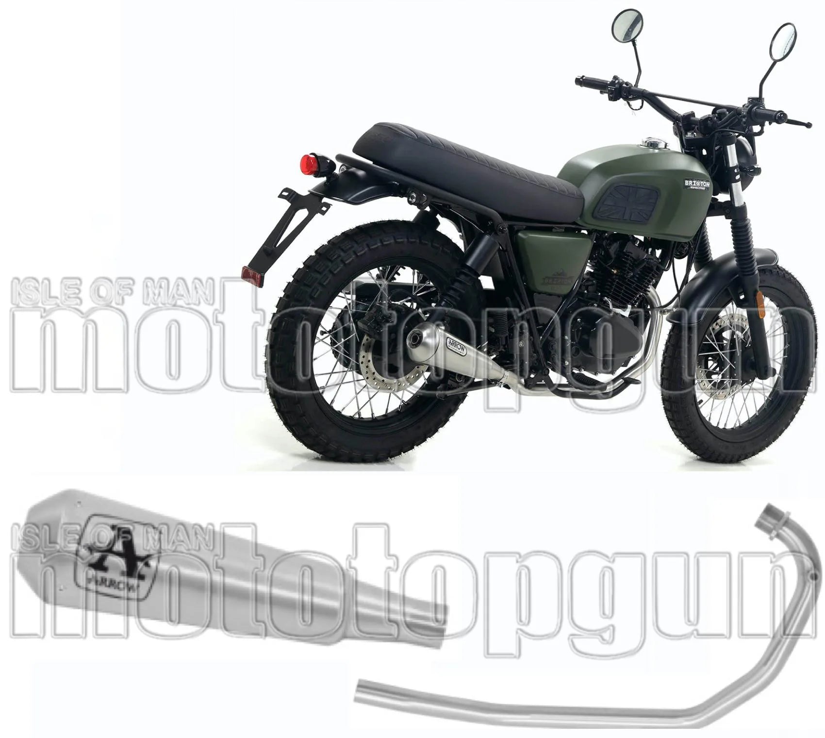 Komplette Auspuffanlage Ohne Katalysator Und Mit Geräuschzulassung Pro-Race Nichrom Edelstahl - Arrow Special Parts Kompatibel Mit Brixton Felsberg 125 X (2019-2020)