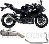Komplette Auspuffanlage Ohne Katalysator Und Mit Geräuschzulassung Pro-Race Nichrom Edelstahl - Arrow Special Parts Kompatibel Mit Kawasaki Ninja 400 (2018-2021)