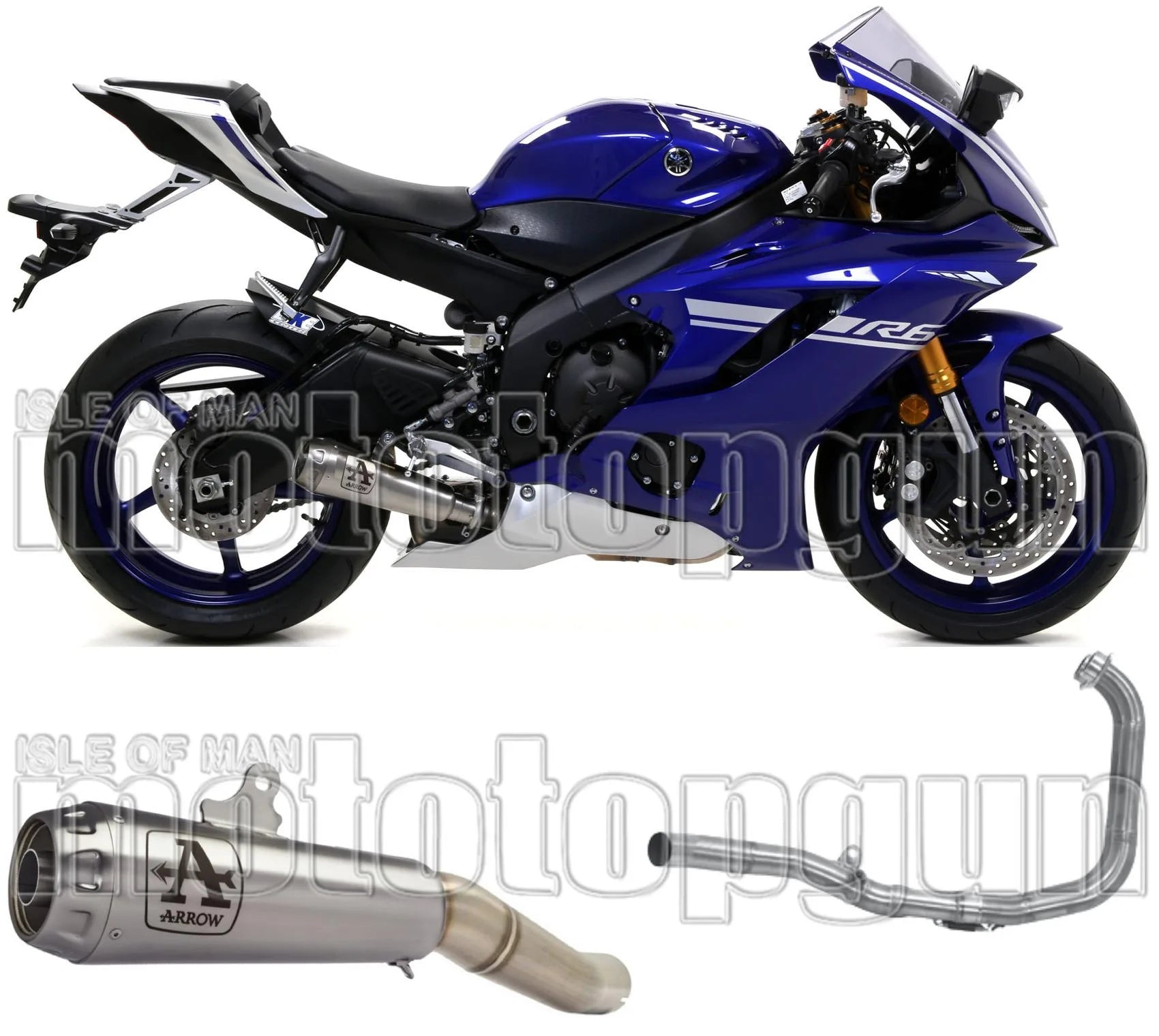 Komplette Auspuffanlage Ohne Katalysator Und Mit Geräuschzulassung Pro-Race Nichrom Edelstahl - Arrow Special Parts Kompatibel Mit Yamaha Yzf-R6 (2017-2021)