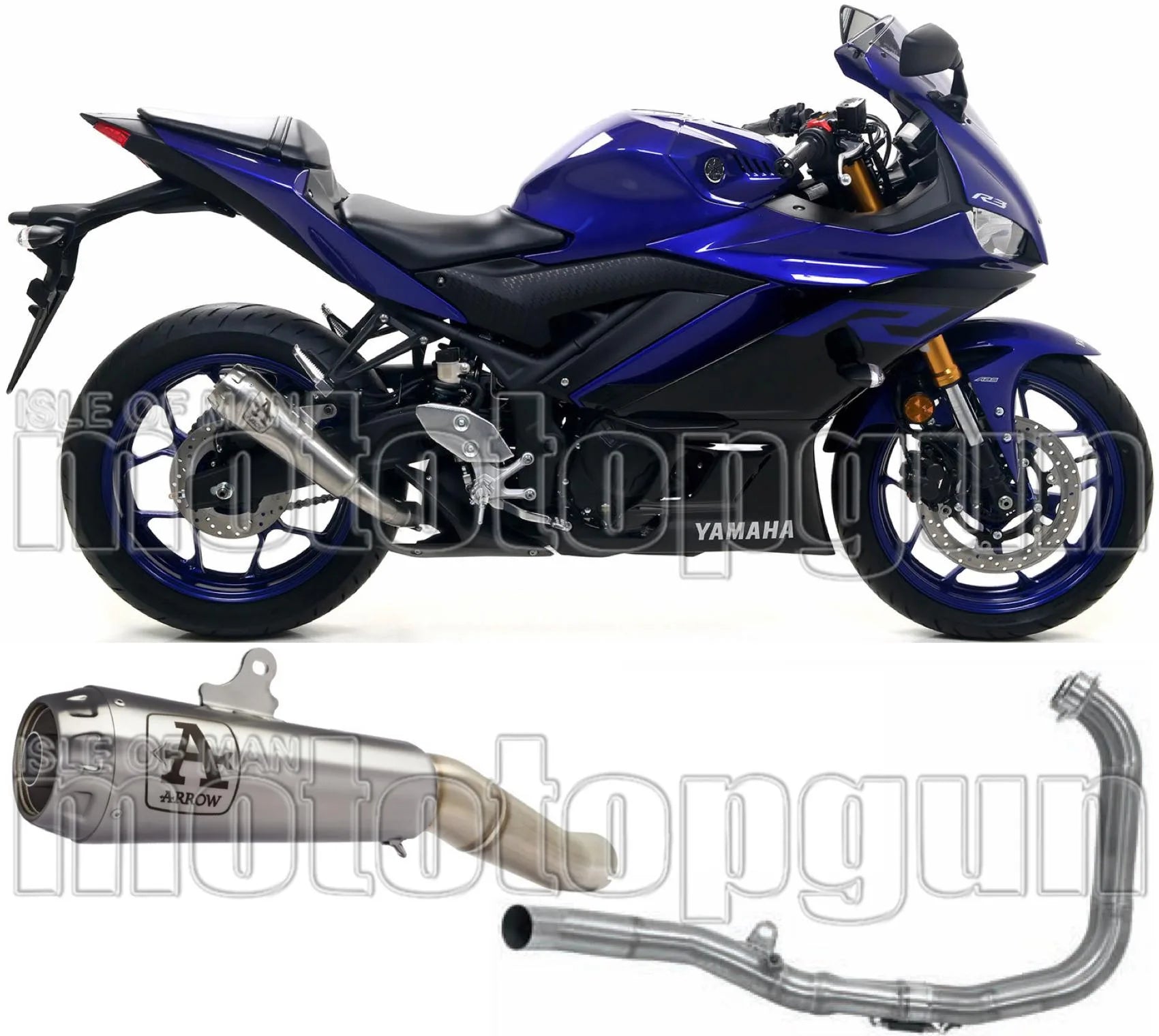 Komplette Auspuffanlage Ohne Katalysator Und Mit Geräuschzulassung Pro-Race Nichrom Edelstahl - Arrow Special Parts Kompatibel Mit Yamaha Yzf-R3 (2019-2020)