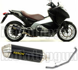 Komplette Auspuffanlage Ohne Katalysator Und Mit Geräuschzulassung Race-Tech Aluminium Schwarz Edelstahl - Arrow Special Parts Kompatibel Mit Honda Nc 700 X (2012-2013)