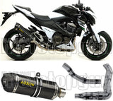 Komplette Auspuffanlage Ohne Katalysator Und Mit Geräuschzulassung Race-Tech Carbon Carbon - Arrow Special Parts Kompatibel Mit Kawasaki Z 800 E (2013-2016)