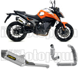 Complete Non-Catalytic Exhaust System With Sound Certification Race-Tech Aluminium Carbon - Arrow Special Parts Compatible With Ktm 790 Duke (2018-2020)