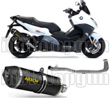 Komplette Auspuffanlage Ohne Katalysator Und Mit Geräuschzulassung Race-Tech Aluminium Schwarz Carbon - Arrow Special Parts Kompatibel Mit Bmw C 650 Sport (2016-2020)
