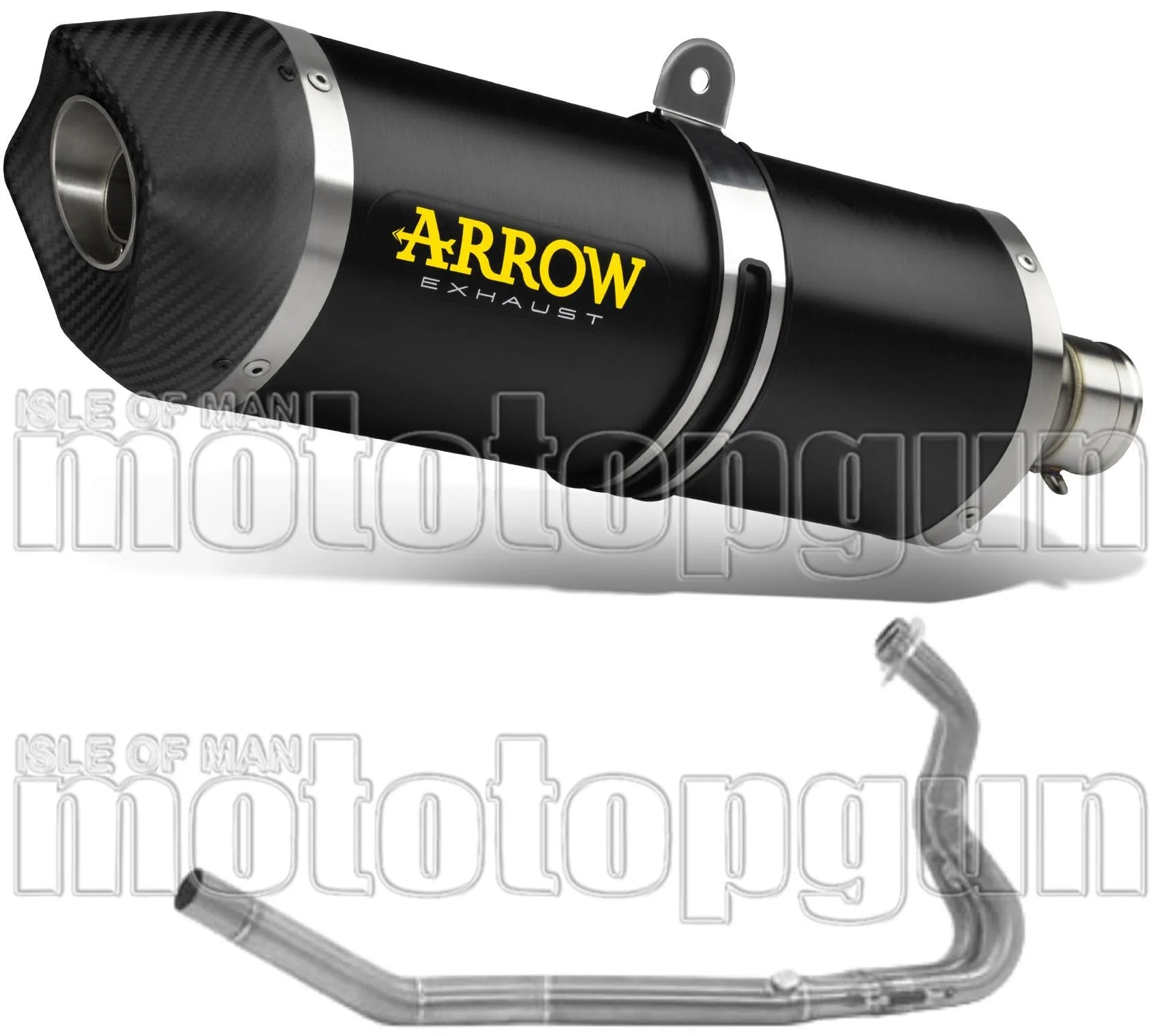 Komplette Auspuffanlage Ohne Katalysator Und Mit Geräuschzulassung Race-Tech Aluminium Schwarz Carbon - Arrow Special Parts Kompatibel Mit Kawasaki Ninja 400 (2018-2021)
