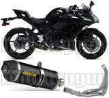 Komplette Auspuffanlage Ohne Katalysator Und Mit Geräuschzulassung Race-Tech Aluminium Schwarz Carbon - Arrow Special Parts Kompatibel Mit Kawasaki Z 650 (2017-2020)