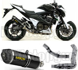 Komplette Auspuffanlage Ohne Katalysator Und Mit Geräuschzulassung Race-Tech Aluminium Schwarz Carbon - Arrow Special Parts Kompatibel Mit Kawasaki Z 800 E (2013-2016)