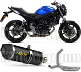 Komplette Auspuffanlage Ohne Katalysator Und Mit Geräuschzulassung Race-Tech Aluminium Schwarz Carbon - Arrow Special Parts Kompatibel Mit Suzuki Sv 650 (2016-2024)