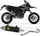 Komplette Abgasanlage Mit Katalysator Und Geräuschzulassung Thunder Aluminium Schwarz Edelstahl - Arrow Special Parts Kompatibel Mit Malaguti Xsm 125 4T (2019-2020)