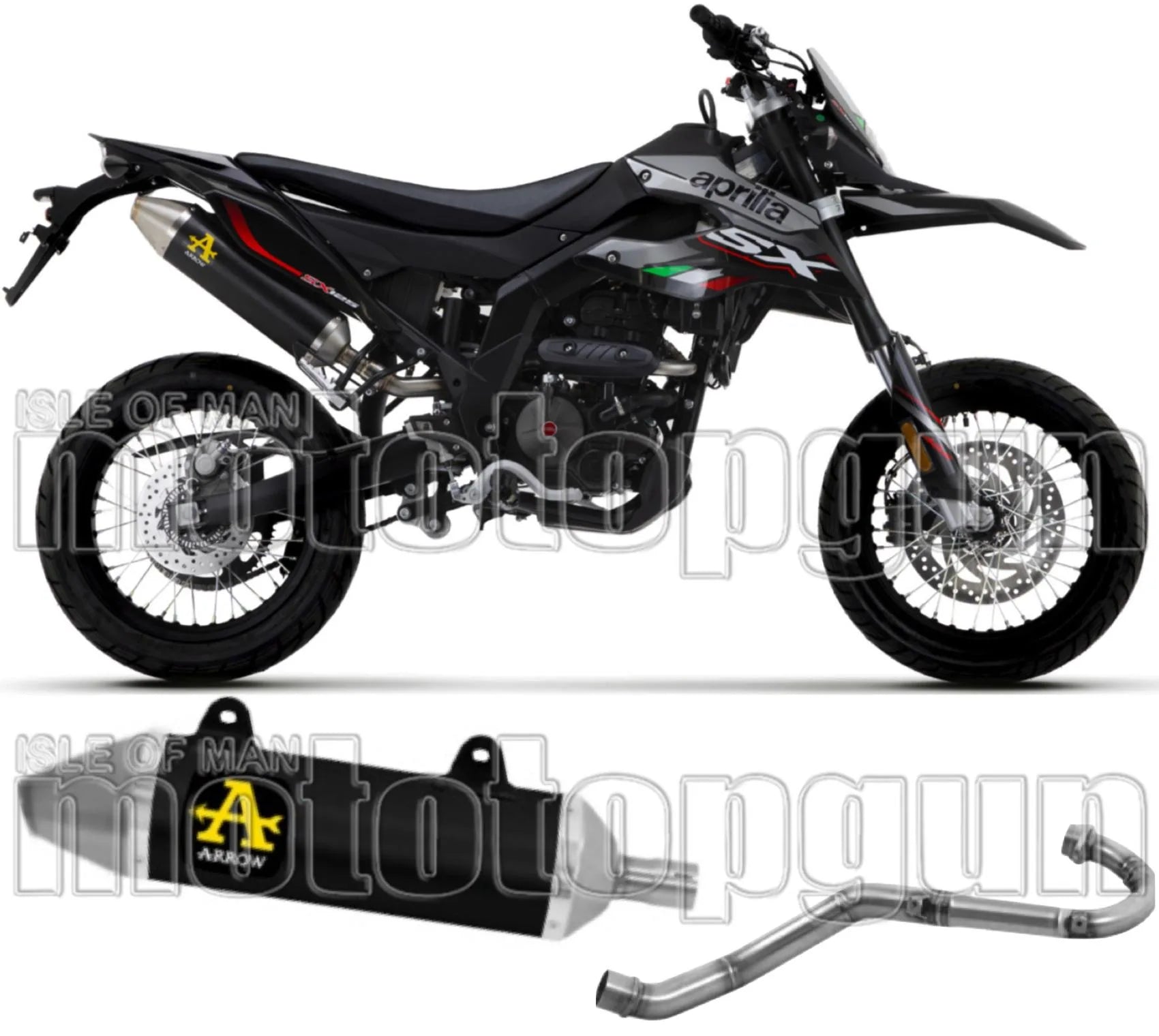 Komplette Auspuffanlage Ohne Katalysator Und Mit Geräuschzulassung Thunder Aluminium Schwarz Edelstahl - Arrow Special Parts Kompatibel Mit Um Dsr Ex 125 (2018-2020)