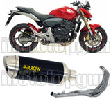 Komplette Auspuffanlage Ohne Katalysator Und Mit Geräuschzulassung Thunder Aluminium Schwarz Edelstahl - Arrow Special Parts Kompatibel Mit Honda Cbr 600 F (2011-2013)