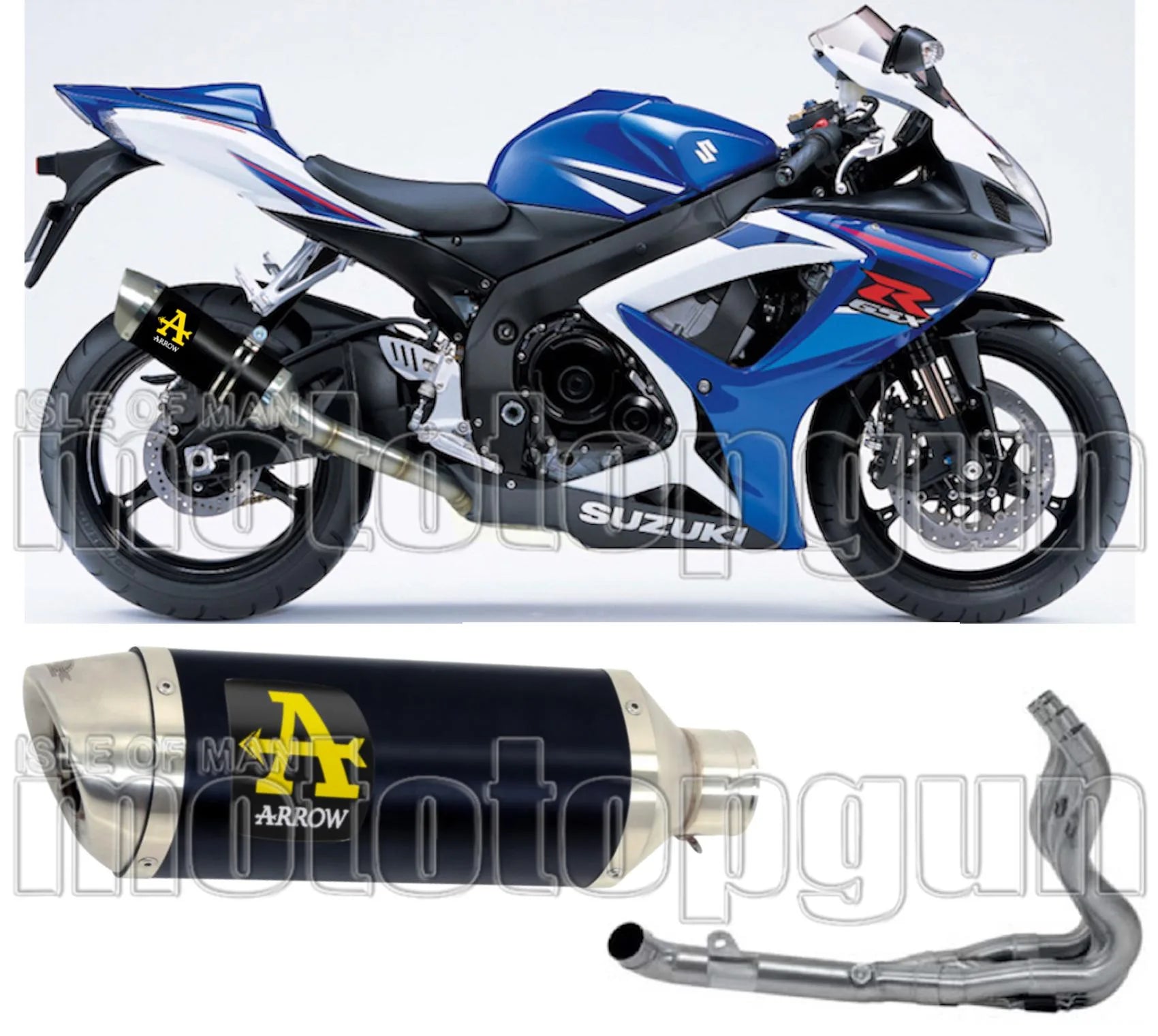 Komplette Auspuffanlage Ohne Katalysator Und Mit Geräuschzulassung Thunder Aluminium Schwarz Edelstahl - Arrow Special Parts Kompatibel Mit Suzuki Gsx-R 750 Ie (2006-2007)
