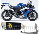 Komplette Auspuffanlage Ohne Katalysator Und Mit Geräuschzulassung Thunder Aluminium Schwarz Edelstahl - Arrow Special Parts Kompatibel Mit Suzuki Gsx-R 600 Ie (2006-2007)