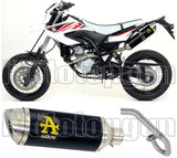 Komplette Auspuffanlage Ohne Katalysator Und Mit Geräuschzulassung Thunder Aluminium Schwarz Edelstahl - Arrow Special Parts Kompatibel Mit Yamaha Wr 125 R (2009-2016)