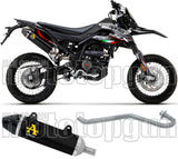 Complete Catalytic Exhaust System With Sound Certification Thunder Black Aluminium Carbon - Arrow Special Parts Compatible With Aprilia Rx - Sx 125 4T (2018-2020)