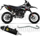 Komplette Abgasanlage Mit Katalysator Und Geräuschzulassung Thunder Aluminium Schwarz Carbon - Arrow Special Parts Kompatibel Mit Malaguti Xtm 125 4T (2019-2020)
