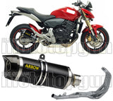 Komplette Auspuffanlage Ohne Katalysator Und Mit Geräuschzulassung Thunder Aluminium Schwarz Carbon - Arrow Special Parts Kompatibel Mit Honda Cb 600 F Hornet (2007-2013)