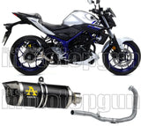 Komplette Auspuffanlage Ohne Katalysator Und Mit Geräuschzulassung Thunder Aluminium Schwarz Carbon - Arrow Special Parts Kompatibel Mit Yamaha Mt-03 (2018-2019)