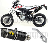 Komplette Auspuffanlage Ohne Katalysator Und Mit Geräuschzulassung Thunder Aluminium Schwarz Carbon - Arrow Special Parts Kompatibel Mit Yamaha Wr 125 R (2009-2016)