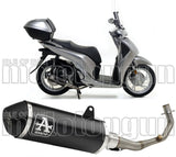 Komplette Auspuffanlage Ohne Katalysator Und Mit Geräuschzulassung Urban Aluminium Schwarz Edelstahl Schwarz - Arrow Special Parts Kompatibel Mit Honda Sh 150 I (2017-2019)