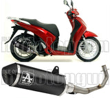 Komplette Auspuffanlage Ohne Katalysator Und Mit Geräuschzulassung Urban Aluminium Schwarz Edelstahl Schwarz - Arrow Special Parts Kompatibel Mit Honda Sh 150 I Abs (2012-2016)