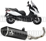 Complete Non-Catalytic Exhaust System With Sound Certification Urban Black Aluminium Stainless Steel Black - Arrow Special Parts Compatible With Kymco Downtown 125 I (2009-2016)