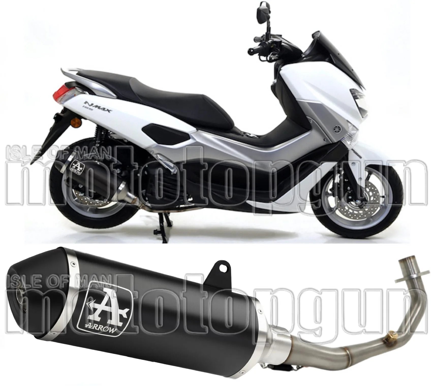 Komplette Auspuffanlage Ohne Katalysator Und Mit Geräuschzulassung Urban Aluminium Schwarz Edelstahl Schwarz - Arrow Special Parts Kompatibel Mit Yamaha Tricity 125 (2017-2020)