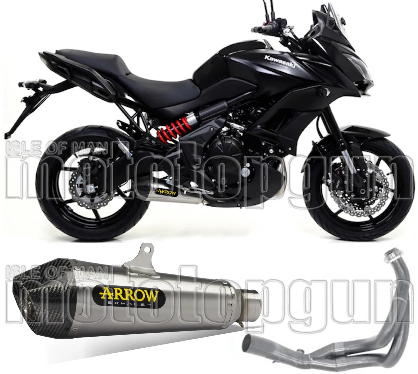 Komplette Auspuffanlage Ohne Katalysator Und Mit Geräuschzulassung X-Kone Nichrom Carbon - Arrow Special Parts Kompatibel Mit Kawasaki Versys 650 (2017-2022)