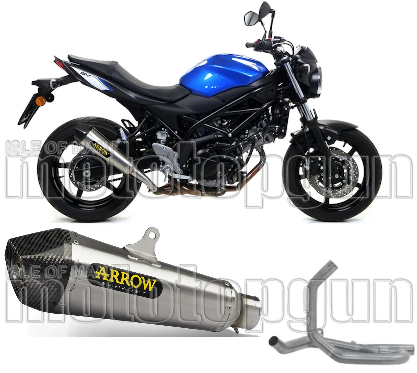Komplette Auspuffanlage Ohne Katalysator Und Mit Geräuschzulassung X-Kone Nichrom Carbon - Arrow Special Parts Kompatibel Mit Suzuki Sv 650 (2016-2024)