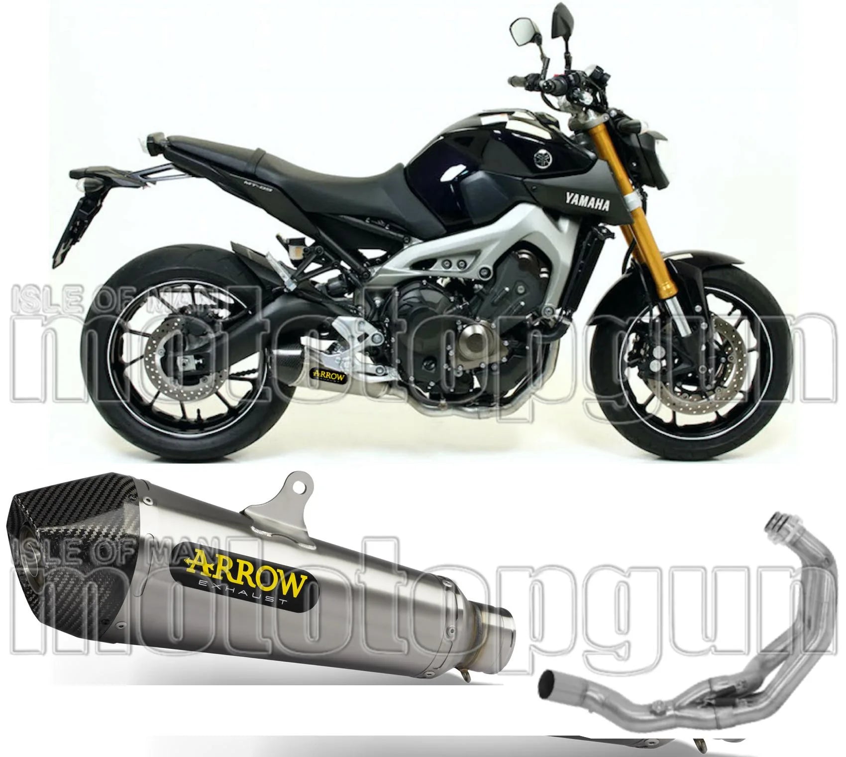 Komplette Auspuffanlage Ohne Katalysator Und Mit Geräuschzulassung X-Kone Nichrom Carbon - Arrow Special Parts Kompatibel Mit Yamaha Tracer 900 Gt (2018-2020)