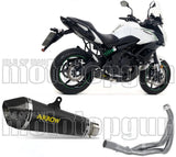 Komplette Auspuffanlage Ohne Katalysator Und Mit Geräuschzulassung X-Kone Nichrom Schwarz Carbon - Arrow Special Parts Kompatibel Mit Kawasaki Versys 650 (2017-2022)