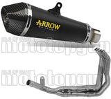 Komplette Auspuffanlage Ohne Katalysator Und Mit Geräuschzulassung X-Kone Nichrom Schwarz Carbon - Arrow Special Parts Kompatibel Mit Kawasaki Z 900 E (2017-2018)