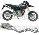Komplette Auspuffanlage Ohne Katalysator Und Mit Geräuschzulassung Thunder Aluminium Edelstahl - Arrow Special Parts Kompatibel Mit Honda Fmx 650 (2005-2008)