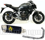 Komplette Auspuffanlage Ohne Katalysator Und Mit Geräuschzulassung Thunder Aluminium Schwarz Edelstahl - Arrow Special Parts Kompatibel Mit Yamaha Tracer 700 (2016-2019)