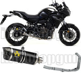 Complete Non-Catalytic Exhaust System With Sound Certification Thunder Black Aluminium Carbon - Arrow Special Parts Compatible With Yamaha Tracer 700 (2020)