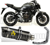 Komplette Auspuffanlage Ohne Katalysator Und Mit Geräuschzulassung Thunder Carbon Carbon - Arrow Special Parts Kompatibel Mit Yamaha Tracer 700 (2016-2019)