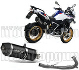 Komplette Auspuffanlage Ohne Katalysator Und Mit Geräuschzulassung Maxi Race-Tech Aluminium Schwarz / Titan Carbon - Arrow Special Parts Kompatibel Mit Bmw R 1250 Gs Adventure (2019-2024)
