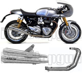 Complete Non-Catalytic Exhaust System With Sound Certification Pro-Racing Nichrom Stainless Steel - Arrow Special Parts Compatible With Triumph Thruxton 1200 (2016-2020)